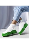 Balti kojinių batai su žaliu padu iš Cali