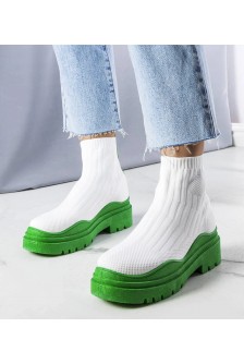 Balti kojinių batai su žaliu padu iš Cali