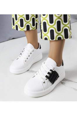 Balti Sneakers Stiliaus papuošti Juoda Kilpa Erin