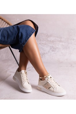 Smėlio spalvos sportbačiai, puošti cirkonais Xarles