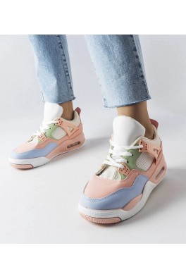 Rožinės Spalvos Sneakers Stiliaus Su Kombinuotomis Medžiagomis Malas
