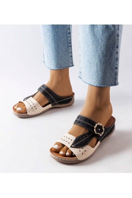 Juodos šlepetės ant žemo kulno Jolanta