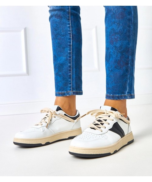 Balti-Juodi Moteriški Sneakers Stiliaus Marcella