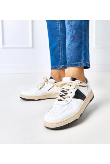 Balti-Juodi Moteriški Sneakers Stiliaus Marcella