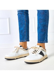 Balti-Juodi Moteriški Sneakers Stiliaus Marcella