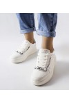 Balti Sportinio stiliaus Moteriški Sneakers Stiliaus Su eko oda Nelma Balti Sportinio stiliaus Moteriški Sneakers Stiliaus Su eko oda Nelma