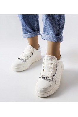 Balti Sportinio stiliaus Moteriški Sneakers Stiliaus Su eko oda Nelma