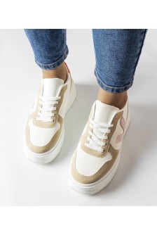 Balti Sneakers Stiliaus Su Rožinės Spalvos Intarpais Plouffe
