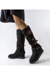 Juodi Ilgaauliai Zomšiniai w stylu boho Putignano Juodi Ilgaauliai Zomšiniai w stylu boho Putignano