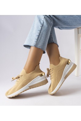 "Alberica" smėlio spalvos sportbačiai ant kulnų