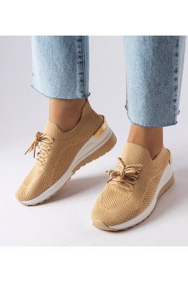 "Alberica" smėlio spalvos sportbačiai ant kulnų