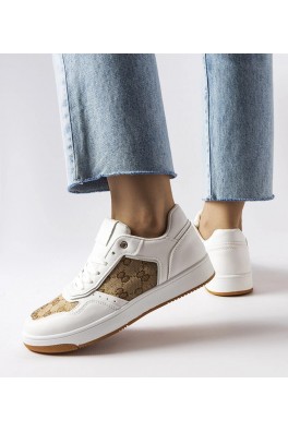 Balti Sneakers Stiliaus papuošti Monograma Isidora
