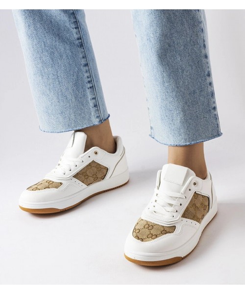 Balti Sneakers Stiliaus papuošti Monograma Isidora
