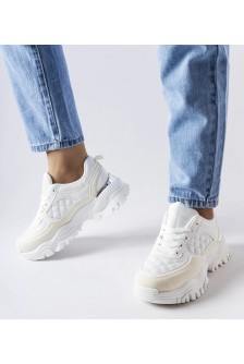 Balti Sneakers Stiliaus Su Sidabro Intarpais Esquibel