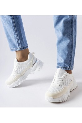 Balti Sneakers Stiliaus Su Sidabro Intarpais Esquibel