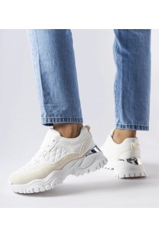 Balti Sneakers Stiliaus Su Sidabro Intarpais Esquibel