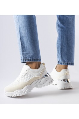 Balti sportbačiai su sidabriniais intarpais Esquibel