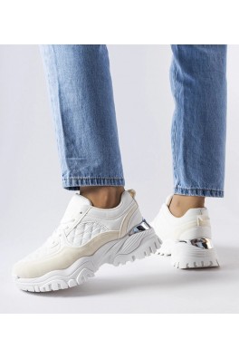 Balti Sneakers Stiliaus Su Sidabro Intarpais Esquibel