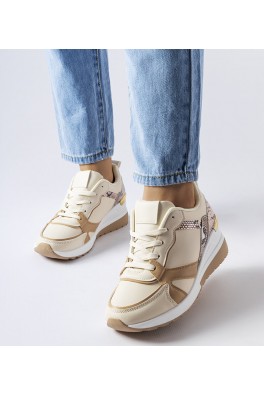 Smėlio spalvos Leopoldo platforminiai sportbačiai