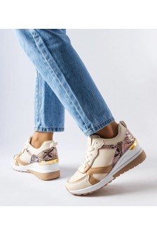 Smėlio Spalvos Sneakers Stiliaus Ant Storo Pado Leopoldo