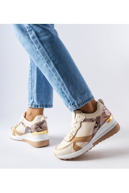 Smėlio spalvos Leopoldo platforminiai sportbačiai