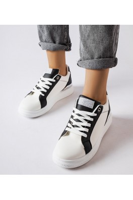 Juodai balti batai su sidabriniu akcentu iš "Palais