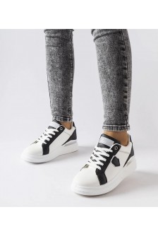 Balti-Juodi Sneakers Stiliaus Su srebrnym Akcentu Via