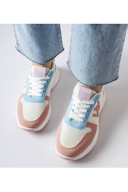 Baltai rožiniai-mėlyni "Teresio" sportbačiai