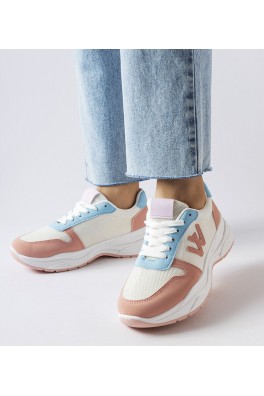 Baltai rožiniai-mėlyni "Teresio" sportbačiai