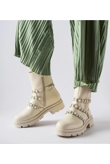 Smėlio spalvos perlais puošti batai iš Callicratide