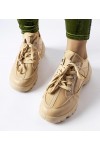 Tamsaus Smėlio Spalvos Sneakers Stiliaus Su Elastingu Auliuku Abal