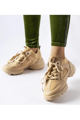 Tamsaus Smėlio Spalvos Sneakers Stiliaus Su Elastingu Auliuku Abal