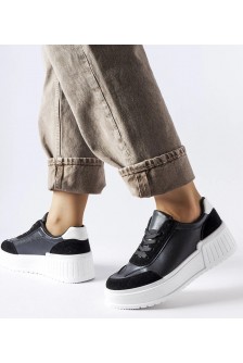 Juodi Sneakers Stiliaus Ant Grubaus Platformos Seluci