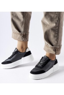 Juodi Sneakers Stiliaus Ant Grubaus Platformos Seluci