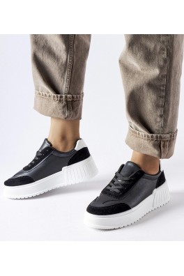 Juodi Sneakers Stiliaus Ant Grubaus Platformos Seluci