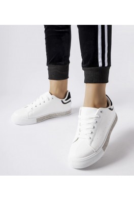 Balti-Juodi Sneakers Stiliaus Su Kūbiniais Cirkoniais Dina