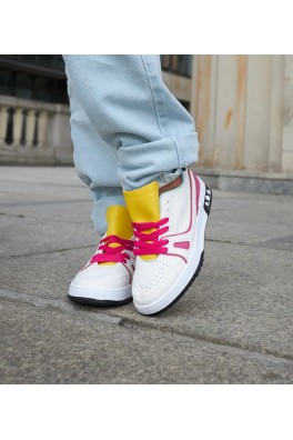 Balti-Rožinės Spalvos Sneakers Stiliaus Su Geltona Spalva językiem Archie