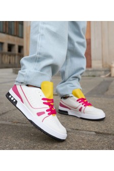 Balti-Rožinės Spalvos Sneakers Stiliaus Su Geltona Spalva językiem Archie