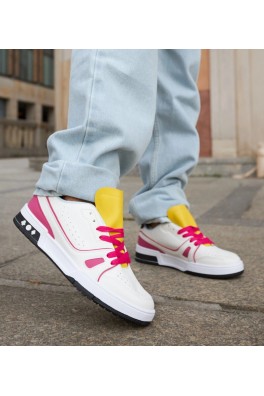 Balti-Rožinės Spalvos Sneakers Stiliaus Su Geltona Spalva językiem Archie