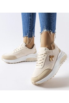 Smėlio Spalvos-Balti Sneakers Stiliaus Su Dekoracija nitką Acciano