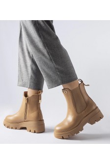 Smėlio spalvos apšiltinti puošnūs batai Federica