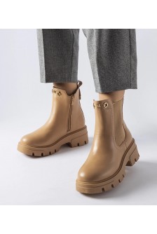 Smėlio spalvos apšiltinti puošnūs batai Federica