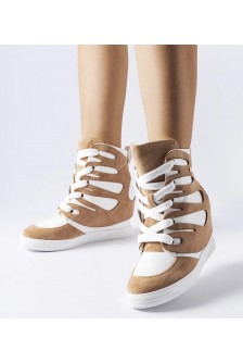 Balti-Smėlio Spalvos Sneakers Stiliaus Ant Storo Pado Pantaleone