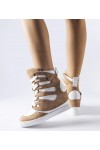 Balti-Smėlio Spalvos Sneakers Stiliaus Ant Storo Pado Pantaleone Balti-Smėlio Spalvos Sneakers Stiliaus Ant Storo Pado Pantaleone