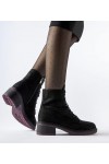 Juodi klasikiniai batai violetiniu padu "Teo
