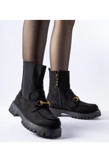 Juodi apšiltinti batai su sagtimi Overlook