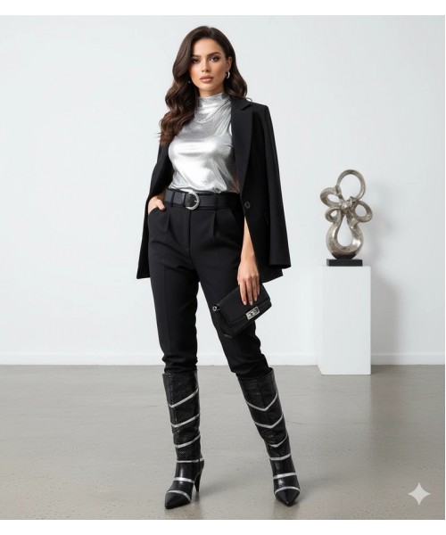 Moteriški juodi apšiltinti batai Nevzo