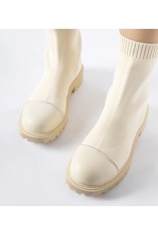 Smėlio spalvos kojinių batai su cirkoniais Vail