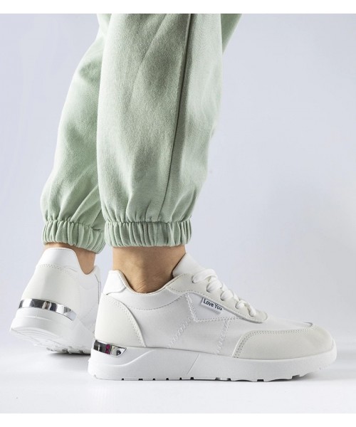 Balti Medžiaginiai Sneakers Stiliaus Geraldino Balti Medžiaginiai Sneakers Stiliaus Geraldino