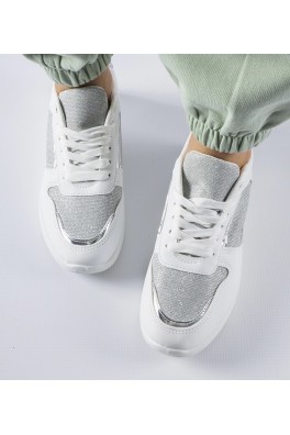 Balti sportbačiai su puošniais siūlais Facondo